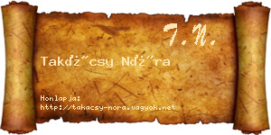 Takácsy Nóra névjegykártya